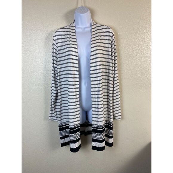 J. Jill Wearever Collection Women Striped Open Front Cardigan Sweater Plus Sz 1X - Picture 16 of 16